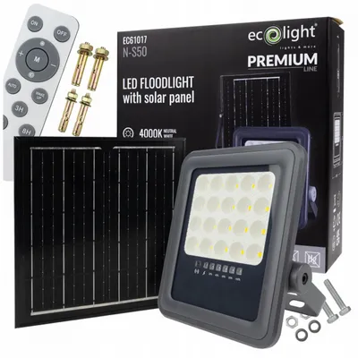 Imagen del producto de Faro Solar Led De 50W, Piloto, Conjunto De Montaje, Ecolight, Luz Neutral