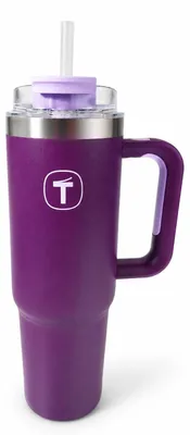 Produktbild von TUPPERWARE Tumbler 1,1 L pflaume mit Strohhalm und Henkel