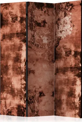 Produktbild von 3-teiliger Einseitiger Vlies Paravent - Brown Concrete 135x172 cm Muster f-A-0760-z-b