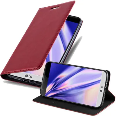 Produktbild von Cadorabo Hülle für LG G5 Schutz Hülle in Rot Handyhülle Etui Case Cover Magnetverschluss