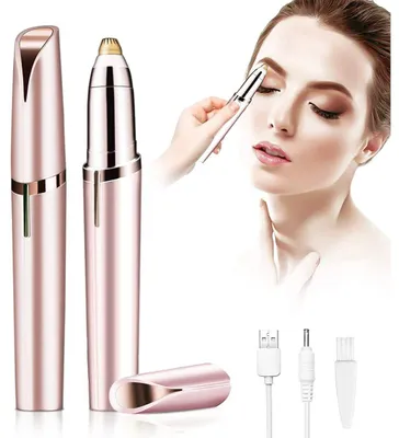 Produktbild von 3PCS Augenbrauen Epilierer USB Aufladung mit LED Licht Gesichtshaarentferner Roségold für Damen Augenbrauen und Oberlippe