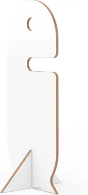 A white product with a brown edge on a white background.