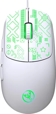 Obrázek produktu pro Herní drátová myš s 3600DPI, barevným podsvícením a 6 tlačítky pro PC / stolní počítač / notebook bílá