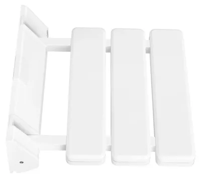 Imagen del producto de Asiento de ducha plegable, diseño que ahorra espacio, estabilidad mediante montaje en pared, color blanco