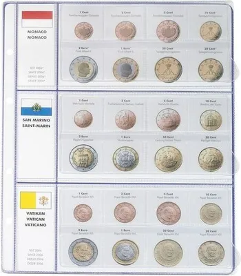 Produktbild von Lindner 8450-13 Vordruckblatt EURO COLLECTION: Kursmünzensätze Monaco/San Marino/Vatikan