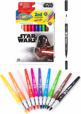 Produktbild von Doppelseitige Marker 10 Farben Star Wars Colorino