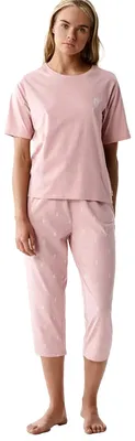 Productafbeelding van Damespyjama, Atlantic, 100% katoen, roze, klassieke stijl, maat S