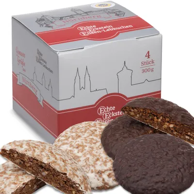 Produktbild von Eckstein Nürnberger Elisen-Lebkuchen · 4 Stück gemischt · 300g