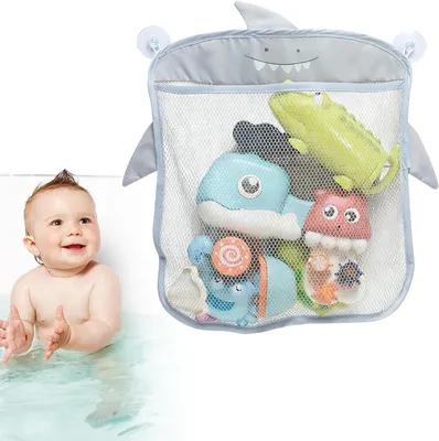 Productafbeelding van Badspeelgoed Net - Opbergnet Bad - Badspeelgoed Opbergen - Ademend Gaas - 39 x 35 cm - Wit