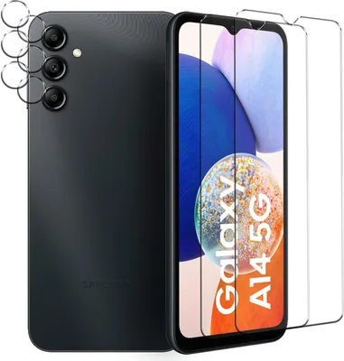 Produktbild von 4in1 Conie Schutzfolien Set für Samsung Galaxy A14 4G/5G Glasfolie Displayschutz Kamera Schutz Folie Panzer Glas Schutzfolie