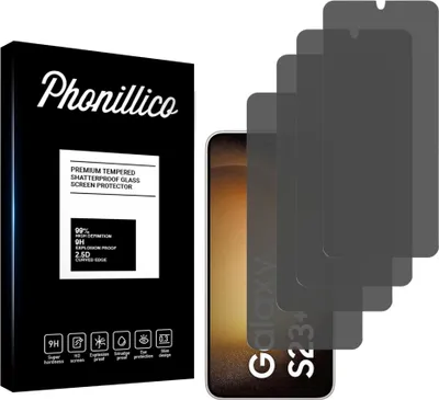 Image de Verre trempé anti-espion pour Samsung Galaxy S23 PLUS [4 pièces] Film noir de protection d'écran Privacy anti-rayures verre résistant Phonillico®