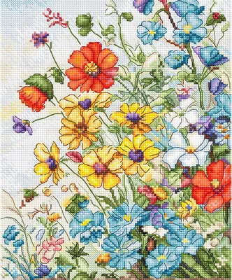 Zdjęcie produktu dla Zestaw do haftu krzyżykowego Letistitch "Wildflowers", wzór liczony, 18x21cm