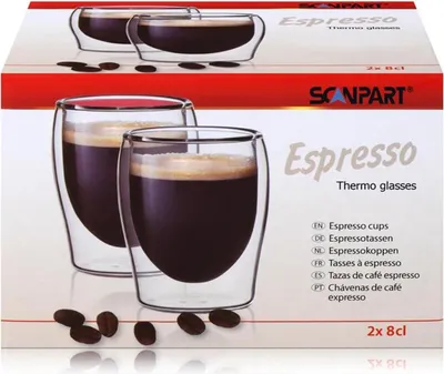 Produktbild von SCANPART Espresso Thermogläser 2x8cl - Doppelwandiges Thermoglas