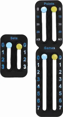 Produktbild von Tennis-Punktezähler für Schläger, leicht zu montieren, kleine Tafel, zum Aufbewahren von Punkten, Spiele-Sets, leichter Zähler, schwarz