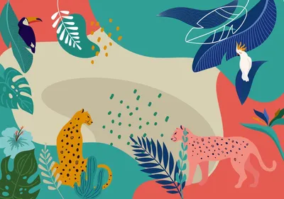 Produktbild von Komar Fototapete Jungle Rendezvous Multicolor - 610871 - 400 x 280 cm
