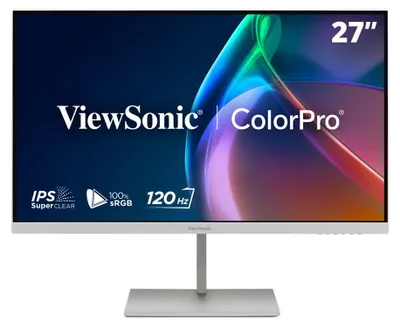 Produktbild von Viewsonic VP Series VP2766-2K-W, 68,6 cm (27"), 2560 x 1440 Pixel, Quad HD, LED, 5 ms, Weiß, Silber