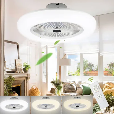 Immagine prodotto di TolleTour ventilatore da soffitto 80w telecomando timer dimmerabile LED ventilatore da soffitto dimmerabile per il soggiorno rotonde