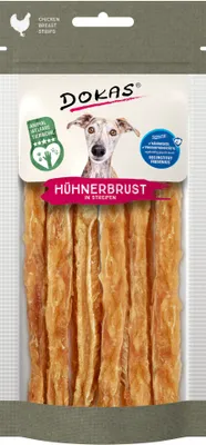 Produktbild von Dokas Dog Snack Hühnerbrust in Streifen 50g