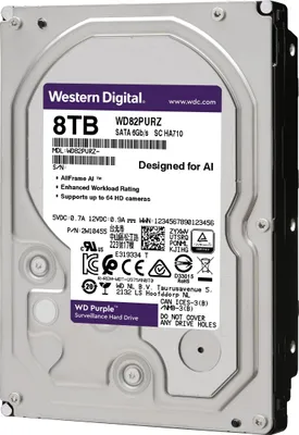 Produktbild von WD Purple™-Festplatte für Überwachungssysteme 8 TB, 3.5 Zoll, 7200 U/min, SATA 6 Gbit/s