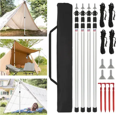 Obrázek produktu pro Jiubiaz 4x teleskopická stanová tyč bouřková tyč plachtová tyč 87-234cm