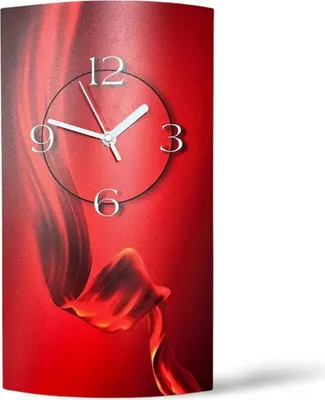 Immagine prodotto di Orologio da parete astratto di seta rosso verticale di design Orologio da parete moderno di design silenzioso senza ticchettio dixtime 3DS-0079