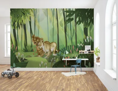 Produktbild von Komar Vlies Fototapete "Lion King Love" - Größe: 400 x 280 cm (Breite x Höhe), 8 Bahnen