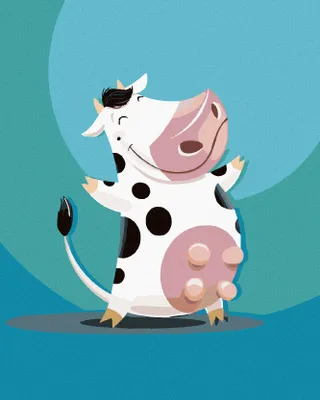 Image de Zuty - Peinture par numéros - VACHE SOURIANTE, 40 x 50 cm, sans cadre et sans tension de la toile