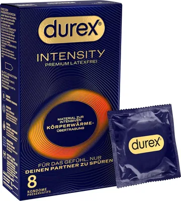 Produktbild von Durex Intensity 8 Stück, Männliches Kondom, weich, Transparent, Nitril, Regelmäßig, 56 mm