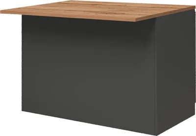 Produktbild von Dmora Kücheninsel Emmanuel 125x90x90 cm Schwarz 2 Regale