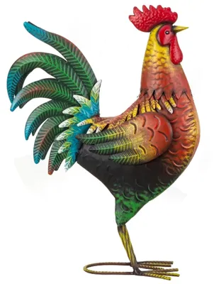 Produktbild von Dekorative Vogelfigur - Hahn/Huhn - 39 x 38 cm - Metall