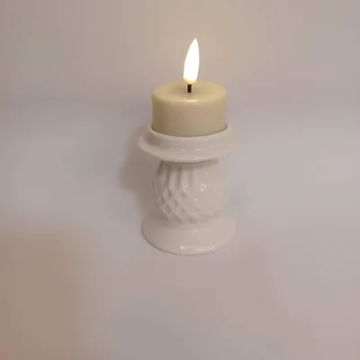 Produktbild von DECOLED Kerzenhalter aus Keramik, 7 x 7 x 6,5 cm