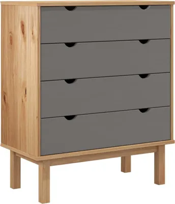 Obrázek produktu pro vidaXL Zásuvková skříň OTTA Brown&Grey 76,5x39,5x90 cm Masivní dřevo