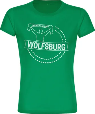 Produktbild von multifanshop Damen T-Shirt - Wolfsburg - Meine Fankurve, grün, Größe M