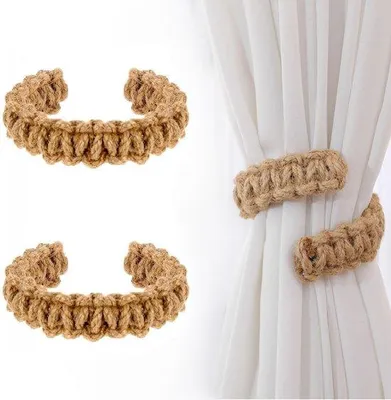 Zdjęcie produktu dla Zasłony Embrasse - 2 sztuki - Sznur do zawieszania zasłon - 24 cm długości - Klamry do zasłon - Sznurki do zasłon - Uchwyty do zasłon - Sznurki do zasłon - Akcesoria do zasłon