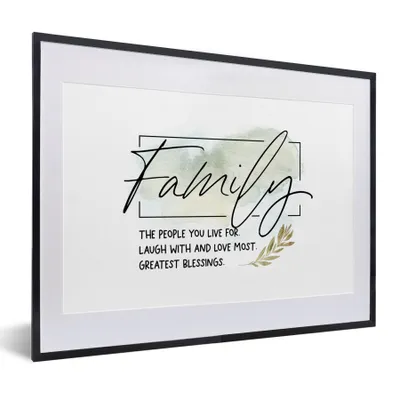 Produktbild von MuchoWow® Gerahmtes Poster Zitate - Sprichwörter - Familie 40x30 cm - Poster mit Schwarzem Bilderrahmen Wandposter Rahmen Foto Bilder - Bilderrahmen - Poster im Rahmen