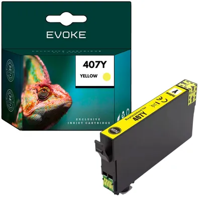 Produktbild von Evoke kompatible Tinte für Epson 407XL 407L T07U4 Gelb 26 ml 1290 Seiten WorkForce Pro WF-4745DTWF