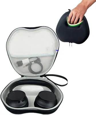 Produktbild von Tragetasche für Sony WH-CH720N/WH-CH520 Kopfhörer, EVA-Schutzhülle zur Aufbewahrung des WH-CH720N/WH-CH520 Headsets mit Zubehör, Netztasche (schwarz)