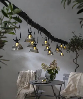 Produktbild von Star Trading LED Outdoor Lichterkette Circus Shade, Außenbeleuchtung, Grau, Warmweiß, 495 cm