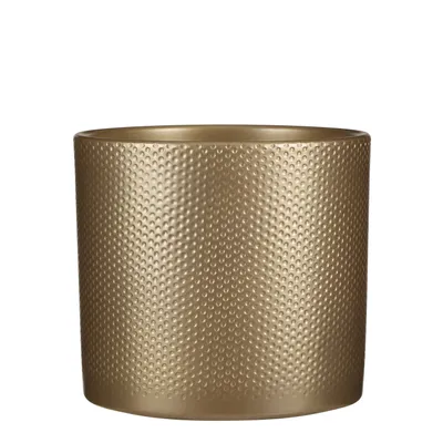 Produktbild von Mica Decorations Era Blumentopf - H21,5 x Ø23 cm - Relief - Gold