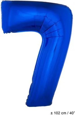 Produktbild von XXL Zahlen Folienballon 100 cm - Blau Zahl: 7