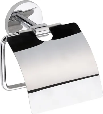 Produktbild von BALFA Papierrollenhalter mit Deckel Zink Chrom poliert 160x120x60 mm für Bad & WC >> zum Bohren