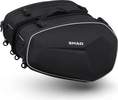 Image de SHAD E48 Motorrad-Satteltaschen-Paar erweiterbar schwarz 46/58L