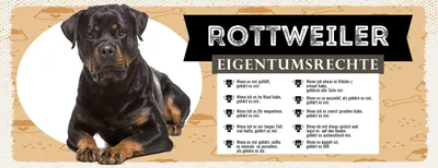 Produktbild von vianmo Holzschild 10x27 cm Hund Rottweiler Eigentumsrechte
