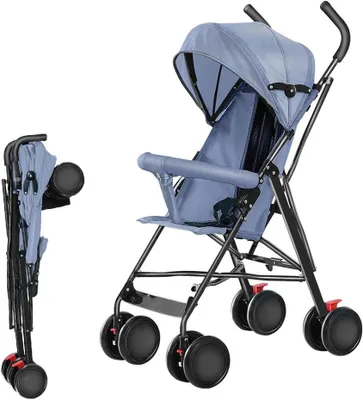 Produktbild von Kinderwagen – Reisebuggy – Sichere Fortbewegung – Leicht und zusammenklappbar – 0-22 kg – Blau