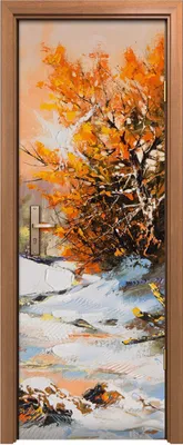 Produktbild von Türposter 70x200 cm Türaufkleber Türtapete Türfolie Klebefolie Wand Ländliche Winter Landschaft