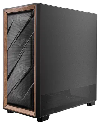 Image de Antec Flux Black and Wood PC Midi Tower ATX/ITX/micro ATX Case with Side Window (Boîtier Midi ATX/ITX/micro ATX avec fenêtre latérale)