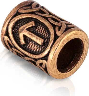 Produktbild von Bronze Haar Bartperle Rune Tiwaz Germanisch Keltisch Wikinger Mittelalter 3165