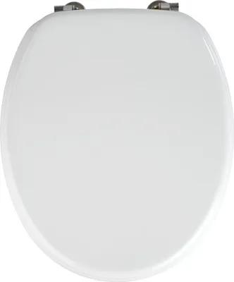 Image de WENKO SIÈGE WC VALENCIA Couvercle WC Lunettes blanc Salle de bains WC invités MDF moderne