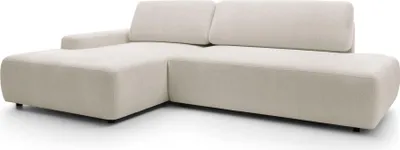 Produktbild von FURNLUX Ecksofa Bouli Beige Und Schwarz 276cm / Hauptfarbe: Beige / Abmessungen: 276 x 82 x 164 cm