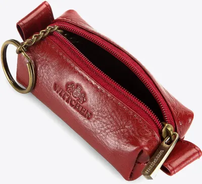 Immagine prodotto di Portachiavi da uomo Wittchen in pelle con cerniera, vera pelle rossa